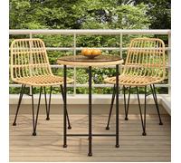 ""SALE 2026"" Table de jardin Brun - Table de salle à manger Ø55cm Verre trempé et acier PRO271719639