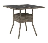 ""SALE 2026""Table de jardin/Console de jardin - WINWIN - Table salle balcon - dessus en verre gris 80x80x75cm - Résine tressée 13 Kg