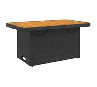 ""SALE 2026""Table de jardin/Console de jardin - WINWIN - Table salle balcon - noir 90x55x71cm - Résine tressée et bois acacia 11.6 Kg