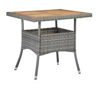 ""SALE 2026"" Table de jardin Gris - Table d'extérieur Gris Résine tressée et bois d'acacia solide PRO150548770