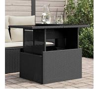 ""SALE 2026"" Table de jardin Noir - Table de jardin dessus en verre noir 100x55x73cm résine tressée PRO932404457