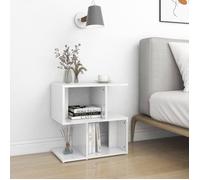 ""SALE 2026"" Table de nuit Blanc - Table de chevet blanc brillant 50x30x51,5cm - bois d'ingénierie PRO370766383