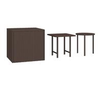 ""SALE 2026""Tables d'appoint de jardin/Console de jardin - WINWIN - Table salle balcon - 3 pcs marron - Résine tressée 7.9 Kg 1645092