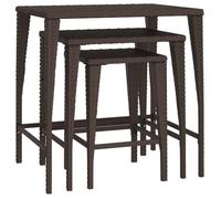 ""SALE 2026""Tables gigognes de jardin/Console de jardin - WINWIN - Table salle balcon - 3 pcs marron - Résine tressée 10.8 Kg 9535475