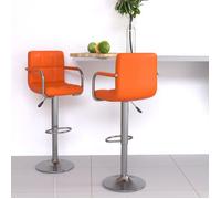 ""SALE 2026"" Tabouret/Chaise de bar Orange - Tabourets de bar lot de 2 orange similicuir PRO495371870