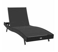 ""Sale 2026"" Transat avec table - 2 pcs - BURKE - Lit de repos double - Noir 40x40x40.5 cm polyrotin Cc239