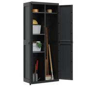 ""SALE d'hiver"" Armoire de rangement - BURKE - Meuble haute - pour jardin - noir 65x37x165 cm PP AA246