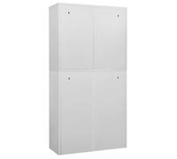""SALE d'hiver"" Armoire haute de bureau - BURKE - STABLE - Gris clair 90x40x180 cm Acier AA110