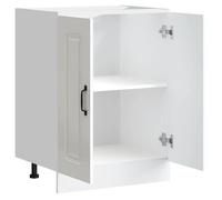 ""SALE d'hiver"" Armoire sous évier - mango - Meuble cuisine - Kalmar blanc brillant 60x46x81,5 cm EU1157