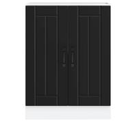 ""SALE d'hiver"" Armoire sous évier - mango - Meuble cuisine - Lucca noir bois d'ingénierie EU1176