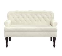 ""SALE d'hiver"" Banc d'entrée/salon - SOLOMON - 1-2 Place - avec dossier - crème 119,5x64,5x75 cm - velours bb676