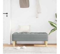 ""SALE d'hiver"" Banc d'entrée/salon - SOLOMON - 1-2 Place - Gris clair 113 x 57 x 39 cm - tissu bb739