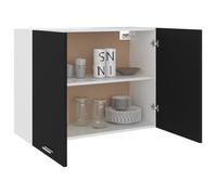 ""SALE d'hiver"" Cabinet/Armoire suspendue - mango - Meuble cuisine Mural - ""Lyon"" Noir 80 x 31 x 60 cm Bois d'ingénierie EU870