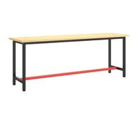 ""SALE d'hiver"" Cadre banc de travail Noir mat et rouge mat 210x50x79 cm Métal PP23