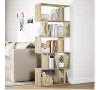""SALE d'hiver"" Meuble Étagère/Bibliothèque - Jill's - séparatrice de pièce 5 niveaux - pour livres - chêne sonoma 70x24x161cm BB870