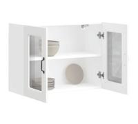 ""SALE d'hiver"" Placard murale cuisine - mango - Armoire Suspendue - avec porte en verre - Kalmar - blanc EU616