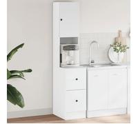 SALE ELEMENTS Cuisine - Armoire de cuisine - Meuble Colonne Meuble Haut de cuisne blanc 35x50x180 cm bois d'ingénierie @EU(97061)