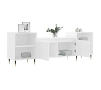 ""SALE Janvier"" MODERNE Cabinet TV - MGH - MEUBLE TV/HIFI - Avec rangement - Blanc 160x35x55 cm - Bois d'ingénierie TT1351