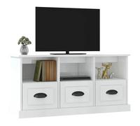 ""SALE Janvier"" MODERNE Cabinet TV - MGH - MEUBLE TV/HIFI - Avec rangement - blanc brillant 100x35x50 cm - Bois d'ingénierie TT870