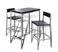 ""Sale juillet""Ensemble de bar à petit-déjeuner - vidaXL - acier - 1 table haute + 2 chaise - 89 x 45 x 100 cm lza65w