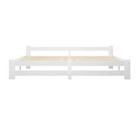 ""Sale Spring""Lit 2 places Blanc - 200x200 cm - LEMON® - Cadre de lit - sans matelas - blanc bois massif de pin 200x200 cm 5518876