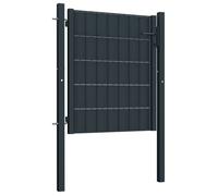SALE* TOP Portail de clôture - LEMON - Portillon/Clôture PVC et acier 100x81 cm Anthracite FR324