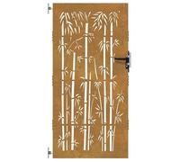 SALE* TOP Portail de jardin - LEMON - Clôture de jardin, 85x175 cm acier corten design de bambou FR32