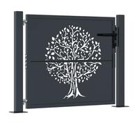 SALE* TOP Portail de jardin - LEMON - Clôture de jardin, anthracite 105x105cm acier conception d'arbre FR126
