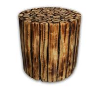 Saleberate Tabouret en forme de tronc d'arbre - Table d'appoint à bord vivant - Décoration de souche d'arbre - Table d'appoint en bois - Table de patio, tabouret de jardin, support de plantes, pour