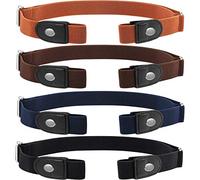 salefun 4 Pièces Ceinture Extensible sans Boucle Ceinture sans Boucle Ceinture Élastique Invisible Unisexe pour Jeans Pantalons