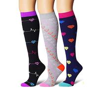 Lot de 3 du genou chaussettes unisexe Chaussette de Contention Bas de Contention Chaussettes de Compression
