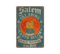 Salem Sky Above Earth Below Peace within Witch - Plaque en métal vintage amusante - Pour pub, bar, cuisine, jardin, salle de bain, décoration d'intérieur, 140 x 200 mm