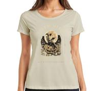 Salem Witch Book Club All Witches Welcome Halloween Citrouille Lune T-shirt pour femme, naturel, XXL