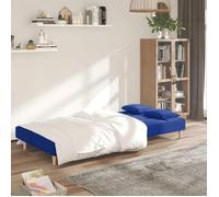 ""Sales Season""Canapé convertible 2 places - SHELD - CLIC-CLAC/Sofa-lit - avec deux oreillers bleu tissu 200x84,5x69cm C2936005