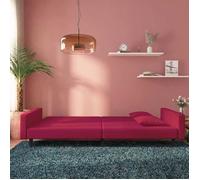 ""Sales Season""Canapé convertible 2 places - SHELD - CLIC-CLAC/Sofa-lit - et deux oreillers Rouge bordeaux Velours 220x84,5x69cm C962
