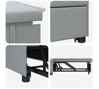 ""Sales Season""Canapé convertible/Fauteuil - SHELD - CLIC-CLAC/Sofa-lit - escamotable Gris clair 194x50x82cm tissu 194x50x82cm C57240