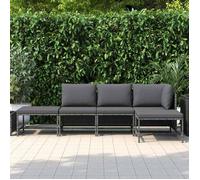""Sales Season""Salon de jardin 5 pcs - SOLOMON - Canapé-Sofa - Meuble de Jardin - avec coussins Gris Résine tressée C5160734