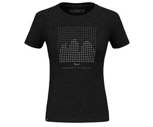 Salewa Eagle Dotted Mountain Merino T-Shirt Women, Black Out, XS