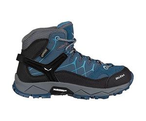 Salewa JR Alp Trainer Mid Gore-TEX Kinder Trekking- & Wanderstiefel, Dark Denim/Charcoal, 28 EU