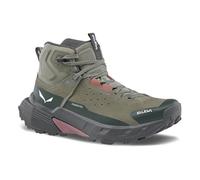 Salewa Pedroc 2 Bottes de randonnée et de randonnée imperméables en cuir Mid PTX pour femme, Vert délavé/olive foncé, 42 EU