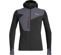 Salewa - Polaire chaude et légère - Puez 2 Dry M L/S Hood Fz Tee Black Out Melange pour Homme en Tissu Technique - Taille M - Gris Gris M