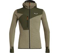 Salewa - Polaire chaude et légère - Puez 2 Dry M L/S Hood FZ Tee Dark Olive Melange pour Homme en Tissu Technique - Taille L - Vert Vert L