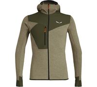 Salewa - Polaire chaude et légère - Puez 2 Dry M L/S Hood FZ Tee Dark Olive Melange pour Homme en Tissu Technique - Taille M - Vert Vert M