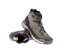 Salewa - Chaussures de trekking - Puez Leather Mid Ptx M Bungee Cord/Onyx pour Homme en Cuir - Taille 10 UK - Kaki Kaki 10 UK