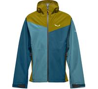 Salewa - Veste de randonnée imperméable et coupe-vent en POWERTEX - Puez 2.5L Ptx Jacket M Olive Oil Multi pour Homme - Taille S - Vert Vert S