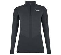 Salewa - Women's Zebru Medium Warm AMR Half Zip Tee - Sous-vêtement mérinos - 38 - onyx