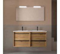 Salgar ensemble complet ATTILA 1200 4 tiroirs CHÊNE AFRIQUE + meuble vasque + miroir + luminaire