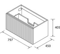 Salgar Meuble sous-lavabo BIBA 800 1 tiroir métallique BLUE FOG 797 x 405 x 450 mm