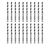 SALI Brad Lot de 20 forets à bois en acier au carbone de 6,35 mm avec tige hexagonale de 6,35 mm pour bois dur, contreplaqué, trous ronds en plastique dans tous les types de bois