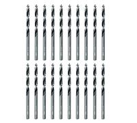 SALI Ensemble de 20 forets à bois 4 mm en acier au carbone, ensemble de forets à bois pour bois dur, contreplaqué, plastique, trous ronds dans tous les types de bois, parfait pour le travail du bois